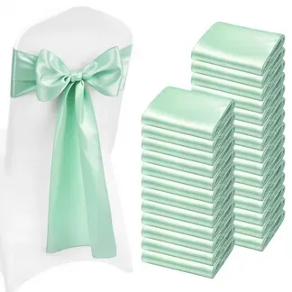 VEVOR Satin-Stuhlschärpen mit Schleifen (275×17 cm) 100 x Stuhlbänder zum Binden, Stuhlbänder für Hochzeiten Partys Bankett Dekorationen Veranstaltungen Bankettstuhlbezüge, Stuhlschleifen Grün VEVOR Satin-Stuhlschärpen mit Schleifen (275×17 cm) 100 x Stuhlbänder zum Binden, Stuhlbänder für Hochzeiten Partys Bankett Dekorationen Veranstaltungen Bankettstuhlbezüge, Stuhlschleifen Grün