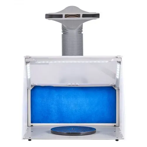 VEVOR Airbrush Spritzkabine, Airbrush-Farbspritzkabinen-Set 4 m³/min, mit LED-Leuchten, Abluftventilator und Abluft-Verlängerungsschlauch, zum Bemalen von Modellen, Kunst, Handwerk, Modellkuchen – Bild 8