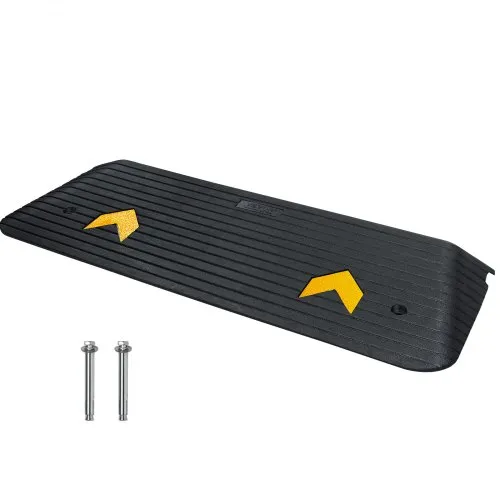 VEVOR Schwellenrampe Vollgummi Türschwellenrampe 15Tonnen Tragfähigkkeit Bordsteinrampe mit Kanal 111×40,6x5cm Rollstuhlrampe Auffahrrampe Gummirampe Ideal für unebenen Boden Bordsteinkanten VEVOR Schwellenrampe Vollgummi Türschwellenrampe 15Tonnen Tragfähigkkeit Bordsteinrampe mit Kanal 111×40,6x5cm Rollstuhlrampe Auffahrrampe Gummirampe Ideal für unebenen Boden Bordsteinkanten