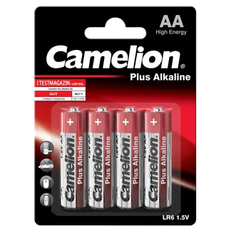 Mignon-Batterie CAMELION Plus Alkaline 1,5 V, Typ AA/LR6, 4er-Blister Mignon-Batterie CAMELION Plus Alkaline 1,5 V, Typ AA/LR6, 4er-Blister