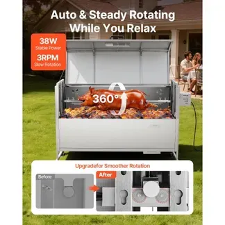 VEVOR DrehspieĂgrill 38 W Spanferkelgrill Lammgrill Holzkohlegrill (132 cm GrilllĂ€nge) mit 60 kg Tragkraft & RĂ€dern & 4-facher Höhenverstellung & Deckel, Edelstahl-Elektrogrill-Set fĂŒr Camping VEVOR DrehspieĂgrill 38 W Spanferkelgrill Lammgrill Holzkohlegrill (132 cm GrilllĂ€nge) mit 60 kg Tragkraft & RĂ€dern & 4-facher Höhenverstellung & Deckel, Edelstahl-Elektrogrill-Set fĂŒr Camping
