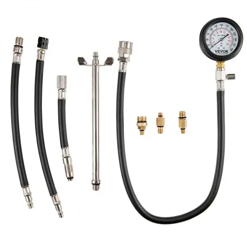 VEVOR Kompressionsmesser Kompressionstester Kompressionsprüfer Testgerät Kompressionsmessgerät mit Manometer Benzinmotor 0–300 PSI und 0–2000 kPa Verdichtungsmesser inkl. 3x Adapter – Bild 10