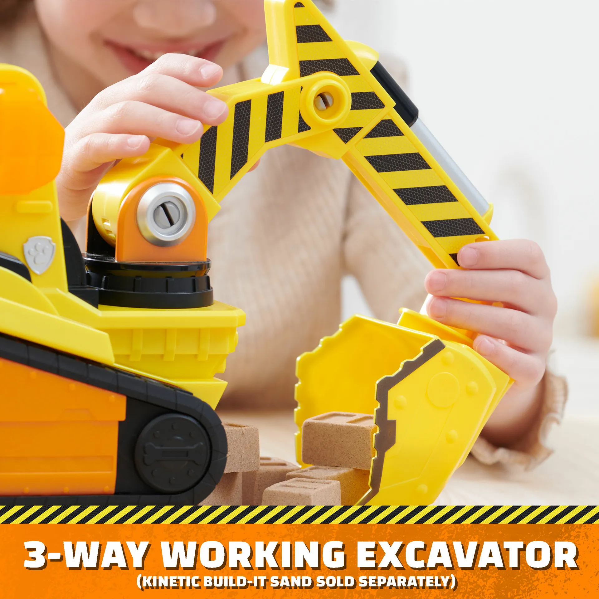 Rubble & Crew - Großes Planierraupen-Baufahrzeug mit Licht- und Geräuscheffekten (Deluxe Fahrzeug) und Rubble-Figur – Bild 3