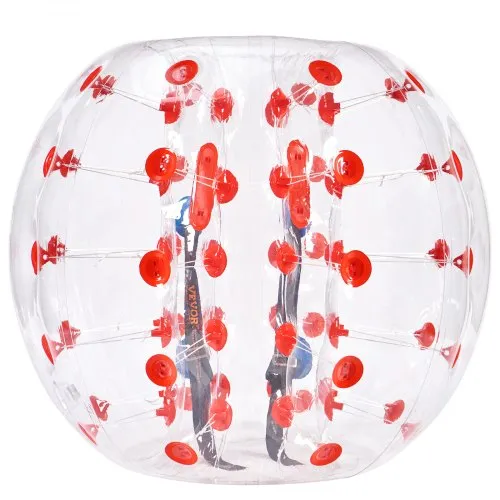 VEVOR Aufblasbarer Bump Ball Bumper Stoßball 1 Stk. 1,2 m x 1,03 m, Menschlicher Kollisionsball, PVC-Körperblasen-Bounce-Ball für Outdoor-Aktivitäten, Transparent + Rote Punkte Aufblasbar Bumper Ball VEVOR Aufblasbarer Bump Ball Bumper Stoßball 1 Stk. 1,2 m x 1,03 m, Menschlicher Kollisionsball, PVC-Körperblasen-Bounce-Ball für Outdoor-Aktivitäten, Transparent + Rote Punkte Aufblasbar Bumper Ball