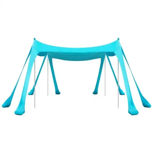 VEVOR Strandzelt mit Sonnenschutz (UPF 50+) 3 x 3 x 2 m, Strandmuschel mit Sandsäcken & Stützstangen & Sandschaufeln, Tragbares Sonnensegel für Familienausflüge Camping Angel Grün – Bild 10