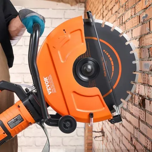 VEVOR Elektrische Betonsäge, 406 mm, Hochleistungs-Kreissäge 2800 W, Schnitttiefe 152 mm, Nass-/Trocken-Scheibensäge mit Wasserrohr, Wasserpumpe, Sägeblatt, für Stein und Ziegel – Bild 7