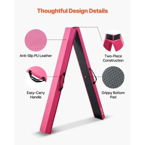 VEVOR Schwebebalken Gymnastik Kinder klappbar 233 cm, 90,7 kg belastbarer Gymnastikbalken mit rutschfesten Unterseiten, Balance Balken Balancierbalken mit Tragetasche für Fitnessstudio, Rosa VEVOR Schwebebalken Gymnastik Kinder klappbar 233 cm, 90,7 kg belastbarer Gymnastikbalken mit rutschfesten Unterseiten, Balance Balken Balancierbalken mit Tragetasche für Fitnessstudio, Rosa