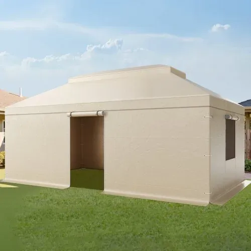 VEVOR Winterabdeckung, passend für 3,66 x 6,1 m Pavillons mit Doppeldach, Ersatzabdeckung mit Seitenwänden & Netzfenstern, Lagerschutzabdeckungen, Pavillons nicht im Lieferumfang enthalten – Bild 7