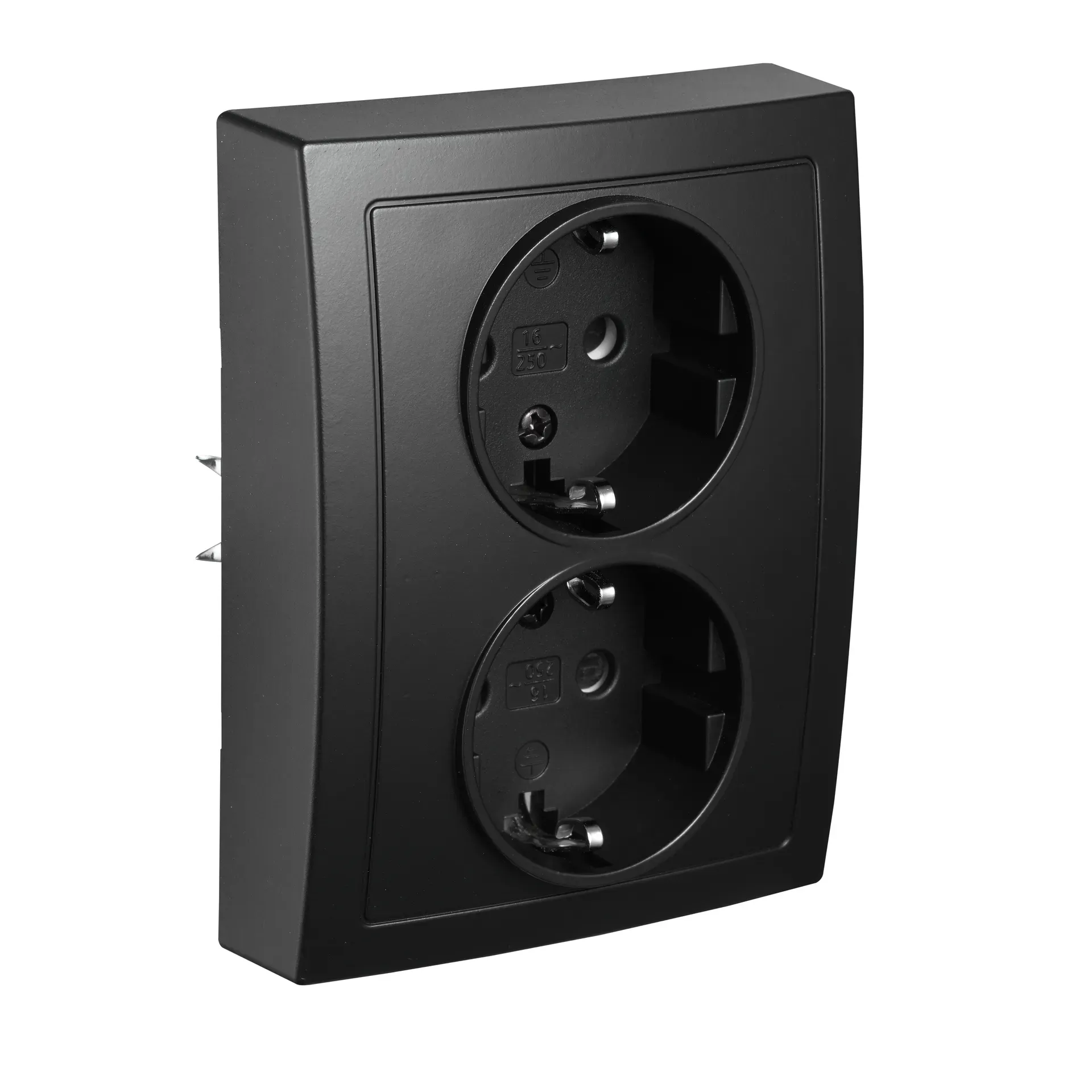 Schutzkontakt-Steckdose McPower ''Flair'' 2-fach, 250V~/16A, matt schwarz – Bild 2