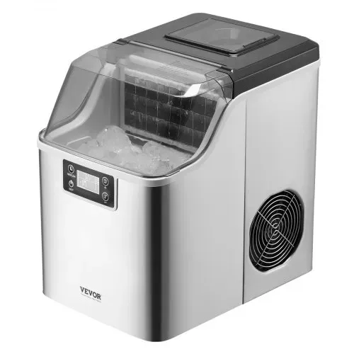 VEVOR Eiswürfelbereiter Eisbereiter Eiswürfelmaschine 24 Würfel in 15 Minuten, 20,4 kg / 24 h, tragbarer Eiswürfelbereiter mit Schaufel & Korb, Eismaschine mit 3 Größen für Küche Bar Party – Bild 9