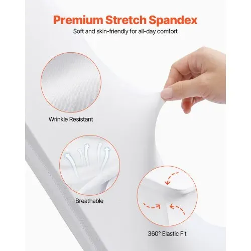VEVOR Stuhlhussen aus Elastischem Spandex für Klappstühle, Universell Passender Stuhlbezug, Abnehmbare & Waschbare Schonbezüge, für Hochzeiten, Partys, Feiern, Essen (30 Stück, Weiß) – Bild 2
