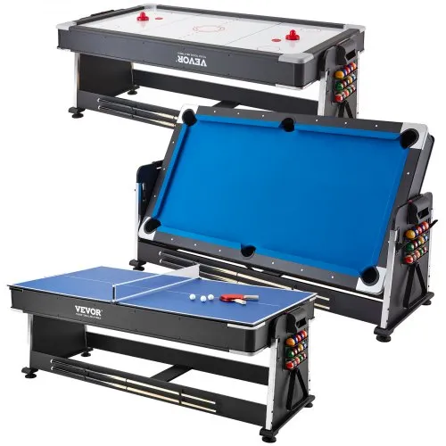 VEVOR 3 in 1 Multispieltisch mit Drehgelenk und Airhockey, Tischtennis, Hockeytisch für Spielzimmer, Familienheim, Arcade-Gaming-Set, sämtliches Zubehör für jedes Spiel enthalten VEVOR 3 in 1 Multispieltisch mit Drehgelenk und Airhockey, Tischtennis, Hockeytisch für Spielzimmer, Familienheim, Arcade-Gaming-Set, sämtliches Zubehör für jedes Spiel enthalten