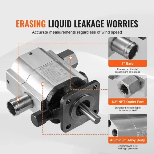VEVOR Hydraulische Holzspalterpumpe, 13 GPM, 2-stufige 3000 PSI Holzspalterpumpe, 1" Einlass 1/2" NPT Auslass 3600 U/min Aluminium-Hydraulikzahnradpumpe, für Holzspalter mit kleinem Motor, Schneepflug – Bild 2