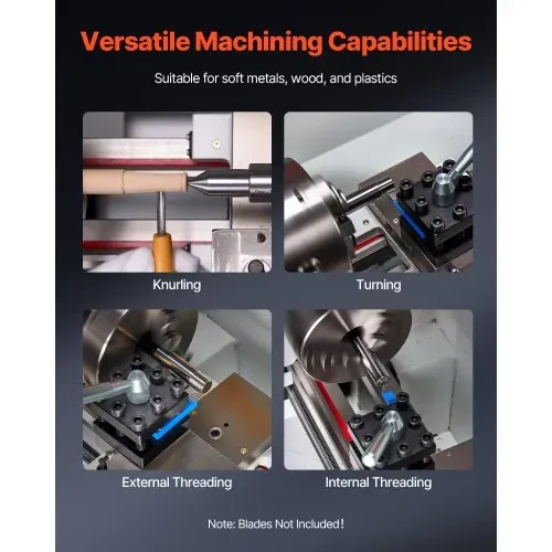 VEVOR Metalldrehmaschine 220x1000 mm Drehmaschine Automatischer Vorschub 2500 U/min Drehzahl 1250 W Bürstenloser Motor, mit Zubehör, Tischdrehmaschine für die Bearbeitung von Präzisionsteilen – Bild 5
