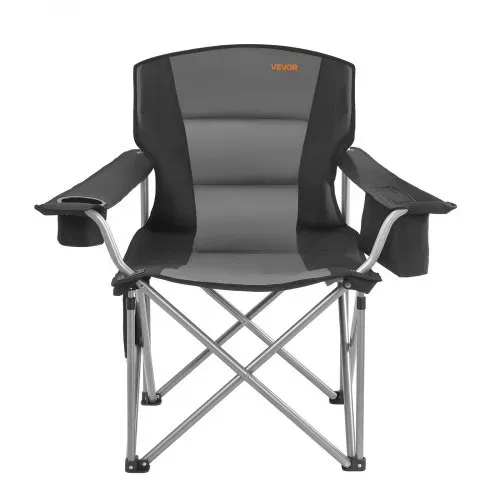 VEVOR Faltstuhl Klappstuhl mit Getränkehaltern & Armlehnen 158 kg Belastbar, Anglersessel Faltbar Anglerstuhl Faltstuhl Schwarz, inkl. Tragtasche Camping Stuhl Outdoor Regiestuhl Tragbar – Bild 9