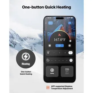 VEVOR Beheizte Socken, 6000 mAh Akkubetrieben, Wiederaufladbare Heizsocken mit 4 Heizstufen und APP-Steuerung, 40–70 °C Fußwärmer für Outdoor, Angeln, Camping, Wandern, Unisex VEVOR Beheizte Socken, 6000 mAh Akkubetrieben, Wiederaufladbare Heizsocken mit 4 Heizstufen und APP-Steuerung, 40–70 °C Fußwärmer für Outdoor, Angeln, Camping, Wandern, Unisex