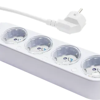 Shelly · Plug & Play „Power Strip 4 Gen4“ · Smarte Steckdosenleiste · 4x 12A · Messfunktion · WLAN · Zigbee · Matter · BT · weiß Shelly · Plug & Play „Power Strip 4 Gen4“ · Smarte Steckdosenleiste · 4x 12A · Messfunktion · WLAN · Zigbee · Matter · BT · weiß
