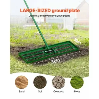 VEVOR Rasen Nivellierrechen 910×250 mm, Rasenrakel mit 198 cm Langem Stahlstiel, Rasenglätter Inkl. Gartenhandschuhe, Rasennivelliergerät, Geeignet für Garten, Golfrasen & Landwirtschaft VEVOR Rasen Nivellierrechen 910×250 mm, Rasenrakel mit 198 cm Langem Stahlstiel, Rasenglätter Inkl. Gartenhandschuhe, Rasennivelliergerät, Geeignet für Garten, Golfrasen & Landwirtschaft