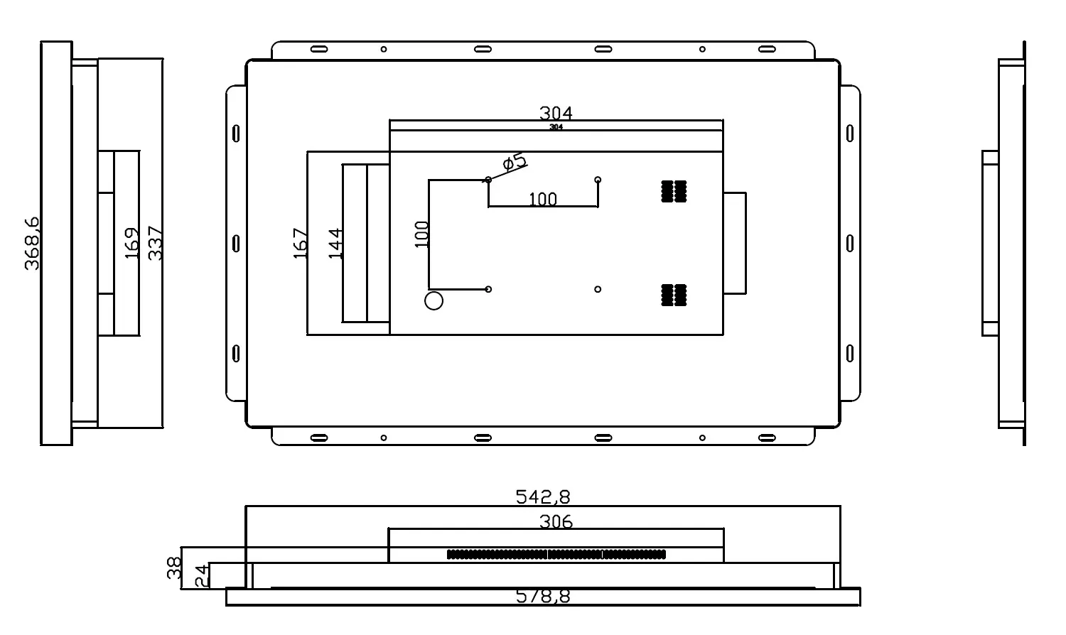 ALLNET Touch Display Tablet 21 Zoll zbh. Wandmontage Einbaurahmen für Unterputz/Hohlraum aufliegend – Bild 5