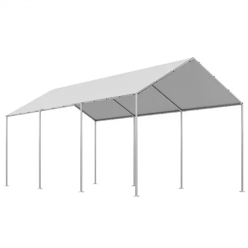 VEVOR Carport-Ersatzdach, 3,04 x 6 m, Garagenzeltplane, UV-beständige Autounterstandsplane, strapazierfähige Carport-Abdeckung mit Ballfangnetzen, grau, Rahmen nicht im Lieferumfang enthalten – Bild 10