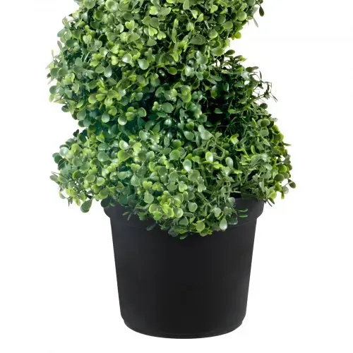 VEVOR 2 Stk. Künstlicher Buchsbaum Turm Formschnitt Spirale Kunstpflanze 122cm hoch Dekopflanze Grüne Plastikpflanze aus PE Eisen Formschnittpflanzen inkl. 10 Stk. Ersatzblätter – Bild 10