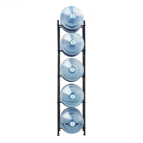 VEVOR Wasserkrughalter mit 5 Ebenen, 5-Gallonen-Wasserflaschenhalter, einreihiges Wasserflaschenregal für 5 Flaschen, robustes Wasserkrugregal für Küche, Büro, Wohnzimmer, schwarz – Bild 8