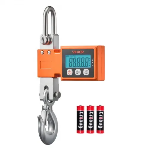 VEVOR Kranwaage 500 kg, Digitale Industriewaage mit Gehäuse aus Aluminiumguss & LCD-Display, Wildwaage 100-g-Teilung & 3-Stufiger, Abschaltautomatik, Hakenwaage, Zugwaage für Garagen, Werkstatt VEVOR Kranwaage 500 kg, Digitale Industriewaage mit Gehäuse aus Aluminiumguss & LCD-Display, Wildwaage 100-g-Teilung & 3-Stufiger, Abschaltautomatik, Hakenwaage, Zugwaage für Garagen, Werkstatt
