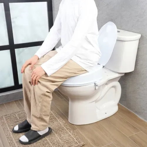 VEVOR Toilettensitzerhöhung Erhöhter Toilettensitz, 10 cm, 136 kg Tragkraft, Universelle Toilettensitzerhöhung, Schraubstangenverriegelung, mit Toilettensitz, für Behinderte, Patienten, Schwangere – Bild 7