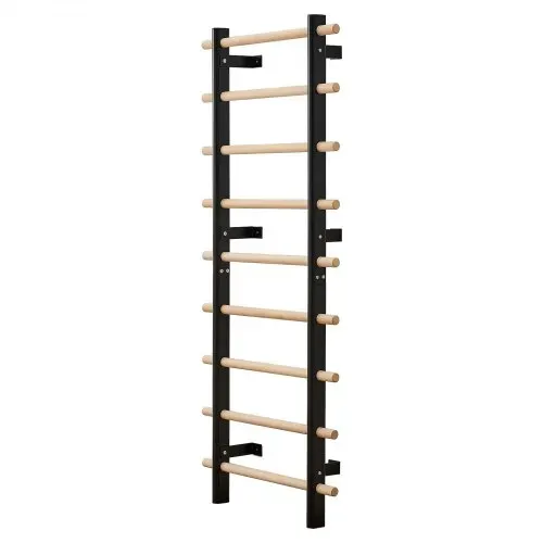 VEVOR schwedische Leiterwand 9-stufiges Kletterspielzeug Wandturnhalle aus Massivholz + Karbonstahl 150 kg belastbares Indoor-Klettergerüst mit 8 x 8 cm Power Rack-Zubehör Turnreck – Bild 8