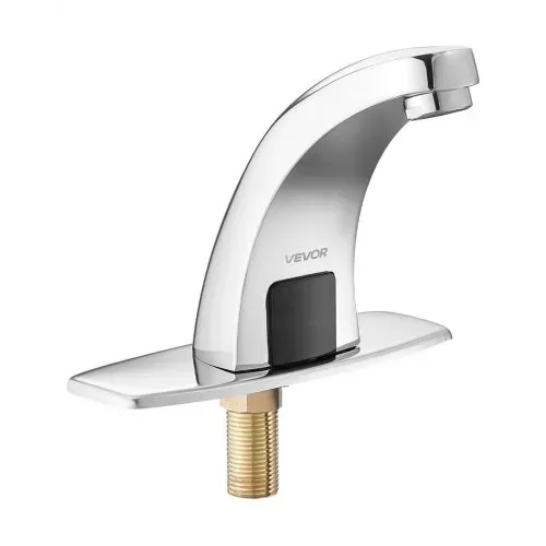 VEVOR berührungsloser Waschtischhahn (verchromtes Silber) Badezimmer, automatische Waschtischarmatur, Sensorhahn mit Lochabdeckung, batteriebetriebener Wasserhahn Toilettenhahn Waschbeckenarmatur – Bild 8