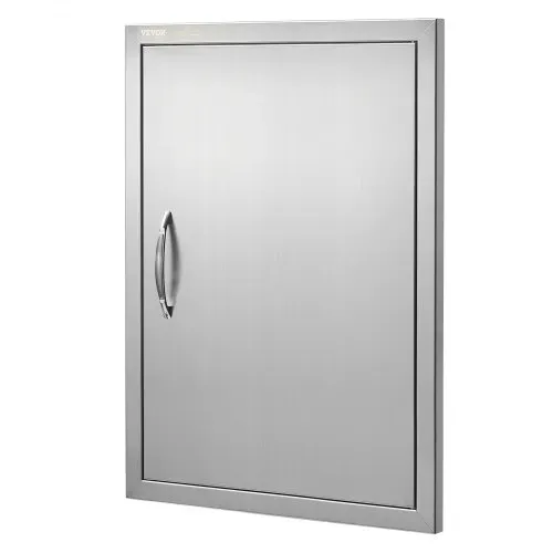 VEVOR Grill-Zugangstür, 508 x 686 mm, Einzelne Außenküchentür, Flächenbündig Montierte Edelstahltür, Vertikale Wandtür mit Griff, für Grillinsel, Grillstation, Außenschrank – Bild 9