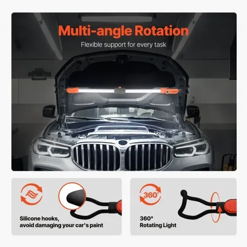 VEVOR Werkstattlampe 2300 LM, Arbeitsleuchte 6000 mAh, wiederaufladbares LED-Licht, Arbeitslampe für Mechaniker mit Haken, für Autoreparatur, Inspektion, Garage, Werkstatt, Notbeleuchtung – Bild 4