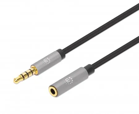 Manhattan 356046 Audio-Kabel 3 m 3.5mm Schwarz, Silber Manhattan 356046 Audio-Kabel 3 m 3.5mm Schwarz, Silber