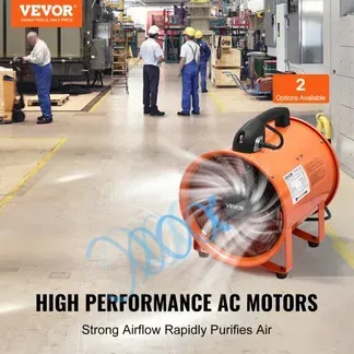 VEVOR Bauventilator 300-W-AC-Motor Baugebläse 2830 U/min Baulüfter Gebläse 1720 CFM (2922 m3/h) Axiallüfter 10 m Schlauch Axialgebläse 79 dB Geräuschpegel Industrielüfter IP44 VEVOR Bauventilator 300-W-AC-Motor Baugebläse 2830 U/min Baulüfter Gebläse 1720 CFM (2922 m3/h) Axiallüfter 10 m Schlauch Axialgebläse 79 dB Geräuschpegel Industrielüfter IP44