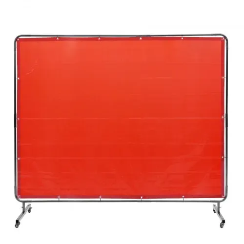 VEVOR Schweißvorhang 1,8 x 2,4 m Schweißschutzvorhang aus Flammhemmendem Vinyl Schweißschutzwand mit 4 Schwenkrädern und einem 6-stufigen UV-Schutz Schweißerdecke Schweißschutz Rot – Bild 8