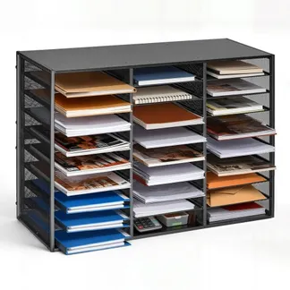 VEVOR Briefablage mit 27 Ablagefächern & Herausnehmbarem Drahtgitter, Dokumentenablage aus Metall, Aktenhalter für Büro Zuhause Klassenzimmer, Literaturorganizer für Akten Dokumenten Papier, Schwarz VEVOR Briefablage mit 27 Ablagefächern & Herausnehmbarem Drahtgitter, Dokumentenablage aus Metall, Aktenhalter für Büro Zuhause Klassenzimmer, Literaturorganizer für Akten Dokumenten Papier, Schwarz