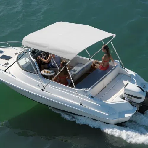 VEVOR Bimini Top Bootsabdeckung Sonnenverdeck (3 Bögen) aus 600D Polyester mit Rahmen aus Aluminiumlegierung, wasserdichte Sonnenschutz-Bootsmarkise mit Aufbewahrungstasche, 137-152 cm (B) Hellgrau – Bild 7
