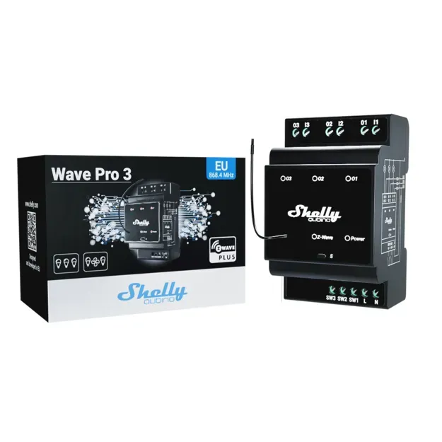 Shelly · Hutschiene · "Wave Pro 3" · Relais · max. 48 A · 3 Phasen · 3x 16A · Z-Wave – Bild 3