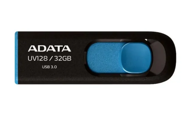 ADATA DashDrive UV128 128GB USB-Stick USB Typ-A 3.2 Gen 1 (3.1 Gen 1) Schwarz, Blau – Bild 2