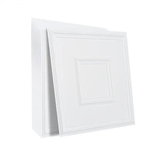 VEVOR Deckenfliesen, 12er-Pack 24 x 24 Zoll, abgehängte Deckenfliesen aus hochwertigem PVC-Blatt, einfache Installation/Zuschneiden, Kunststoff-Deckenfliesen zum Aufkleben, Deckenverkleidung für die Dekoration zu Hause/im Büro, weiß geometrisch – Bild 9