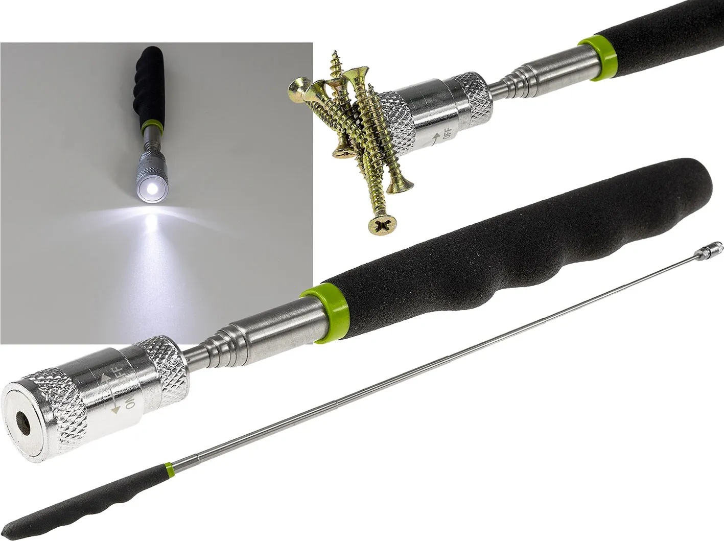 Teleskop Pick-Up Werkzeug mit LED Länge 20-80cm, Zugkraft ca. 3,2kg Teleskop Pick-Up Werkzeug mit LED Länge 20-80cm, Zugkraft ca. 3,2kg