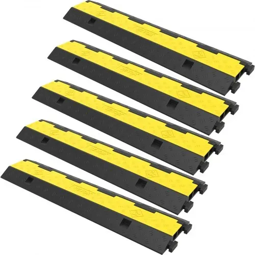 VEVOR 5 Stk. Kabelschutzmatte 2 Kanal 101 x 24,5 x 5 cm, Kabelbrücke Traglast ca. 5T aus PVC & Gummi für Modulares Kabel, Überfahrschutz für Kabel, Ideal für Büro Büro Spielfelder Parkplätze, Schwarz VEVOR 5 Stk. Kabelschutzmatte 2 Kanal 101 x 24,5 x 5 cm, Kabelbrücke Traglast ca. 5T aus PVC & Gummi für Modulares Kabel, Überfahrschutz für Kabel, Ideal für Büro Büro Spielfelder Parkplätze, Schwarz