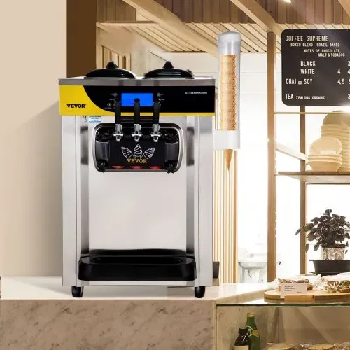 VEVOR Kommerzielle Softeismaschine 22-30 L/h Profi-Eismaschine mit LCD-Display, 3 Geschmacksrichtungen, Desktop-Design für Gastronomie & Gewerbe – Bild 7