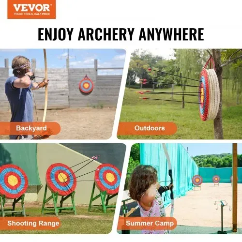 VEVOR 508 mm Zielscheibe Bogenschießen, Handgefertigtes Strohbogenziel für Recurvebogen Compoundbogen oder Langbogen, Traditionelles Bogenpfeilziel für Kinder Jugend Erwachsene Bogenschießen – Bild 6