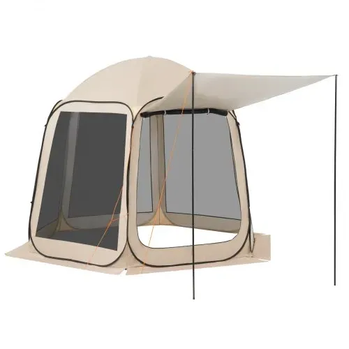VEVOR Campingzelt, 304,8 x 280,4 cm, Pop-up-Zelt mit ausziehbarer Markise, tragbares Partyzelt für 4–8 Personen mit Tragetasche und Seitenwänden, für Terrasse und Outdoor-Aktivitäten, Beige – Bild 8