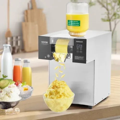 VEVOR Kommerzielle Schneeflocken-Eismaschine Schneeeisbereiter, 175 kg / 24 Std. Schneeflocken-Eismaschine, Eisrasierer elektrischer Schneekegel-Maker mit Flüssigkeitskühlsystem & Touch-Screen – Bild 7