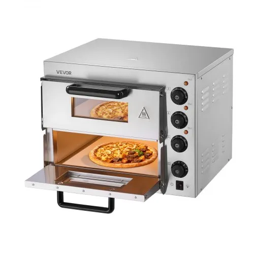 VEVOR Kommerzieller Pizzaofen für die Arbeitsplatte, 14-Zoll-Doppeldecker-Schicht, elektrischer Pizzaofen aus Edelstahl mit Stein und Griff, Mehrzweck-Pizzamaker für den Innenbereich zum Backen von Brezeln im Restaurant zu Hause VEVOR Kommerzieller Pizzaofen für die Arbeitsplatte, 14-Zoll-Doppeldecker-Schicht, elektrischer Pizzaofen aus Edelstahl mit Stein und Griff, Mehrzweck-Pizzamaker für den Innenbereich zum Backen von Brezeln im Restaurant zu Hause