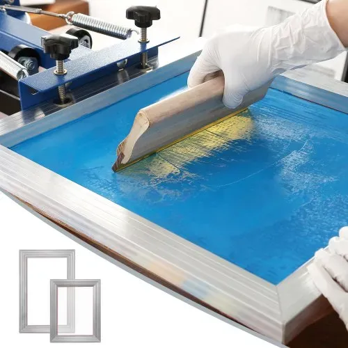 VEVOR Siebrahmen Siebdruckpresse 2 Stk. 25,4 x 35,6 cm / 20,3 x 25,4 cm, Siebdruckmaschine Siebdruckplatte inkl. Handschuhe & Siebdruckrakel, Siebdruckmaschine für Stoffen, Papier, Kopierpapier usw. – Bild 7