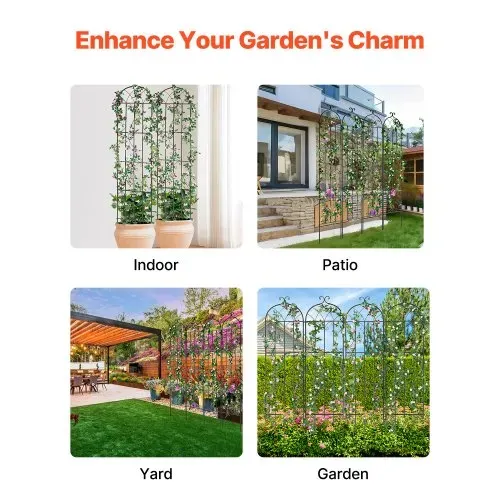 VEVOR Rankhilfe für Kletterpflanzen, 51x220 cm, 4er-Set rostfreies Metallspalier für Gartenblumen, Kletterrosen-Spalier, Rankgitter, Gurkenstütze, dekoratives Clematis-Spalier für Innenhöfe & Rasen – Bild 4