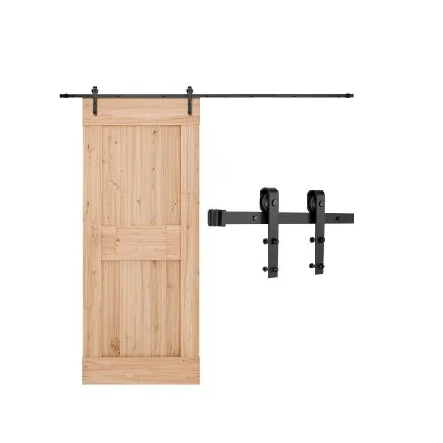 VEVOR 3 m Schiebetürsystem Beschlag für einzelne Schiebetür, 150 kg, kompatibel mit einer maximalen Breite von 1524 mm & einer Dicke von 1-3/8 bis 1-3/4 Zoll, Schiene & J-förmige Rolle, Schwarz VEVOR 3 m Schiebetürsystem Beschlag für einzelne Schiebetür, 150 kg, kompatibel mit einer maximalen Breite von 1524 mm & einer Dicke von 1-3/8 bis 1-3/4 Zoll, Schiene & J-förmige Rolle, Schwarz